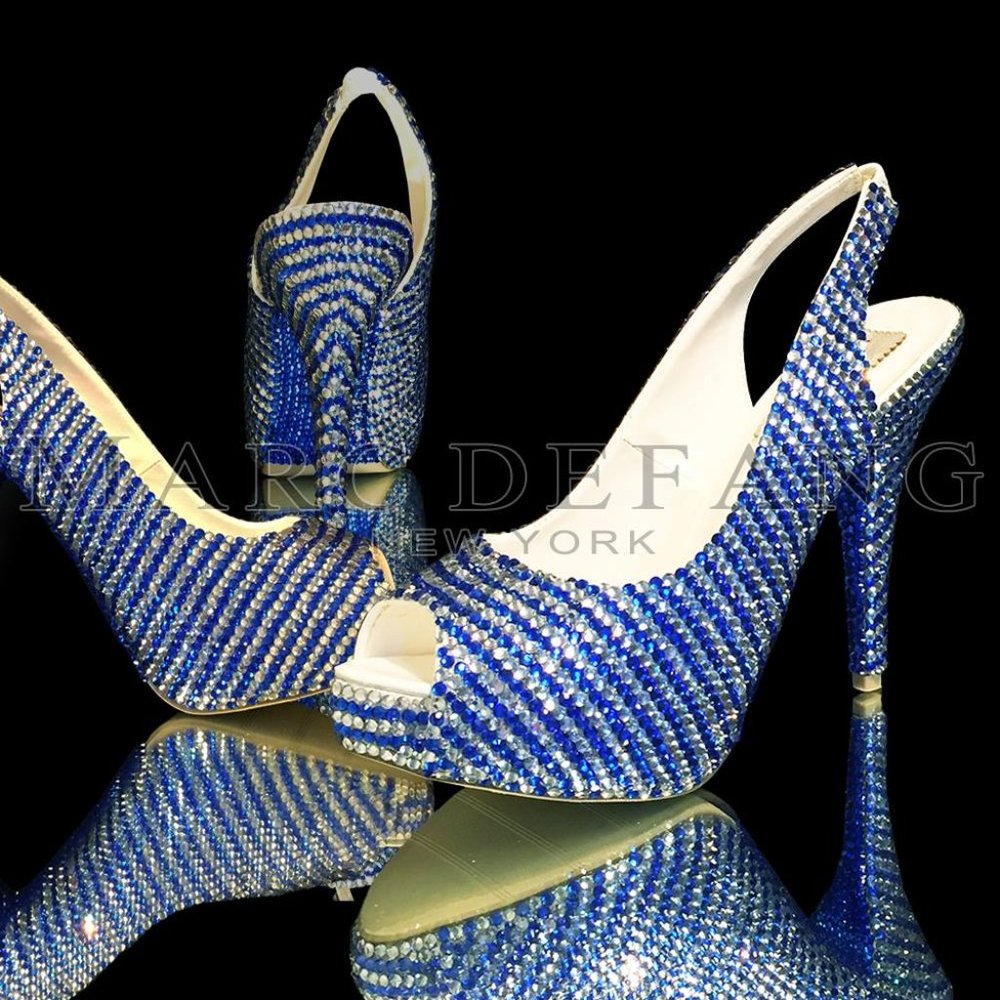 NWT Marc Defang Crystal Slingback Heels NIB - Picture 6 of 6